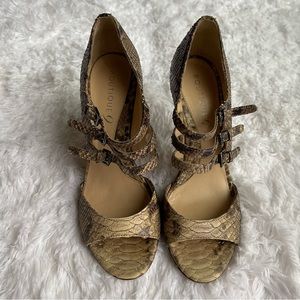 Boutique 9 Strappy Snakeskin Heels